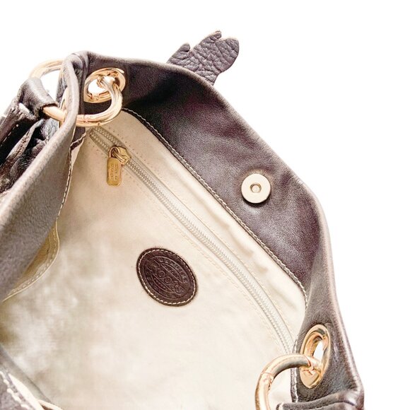 Vintage ROOTS Cognac Brown Leather OLIVIA Hobo Bag with Removable Strap - Picture 9 of 10